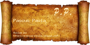Pascus Paula névjegykártya